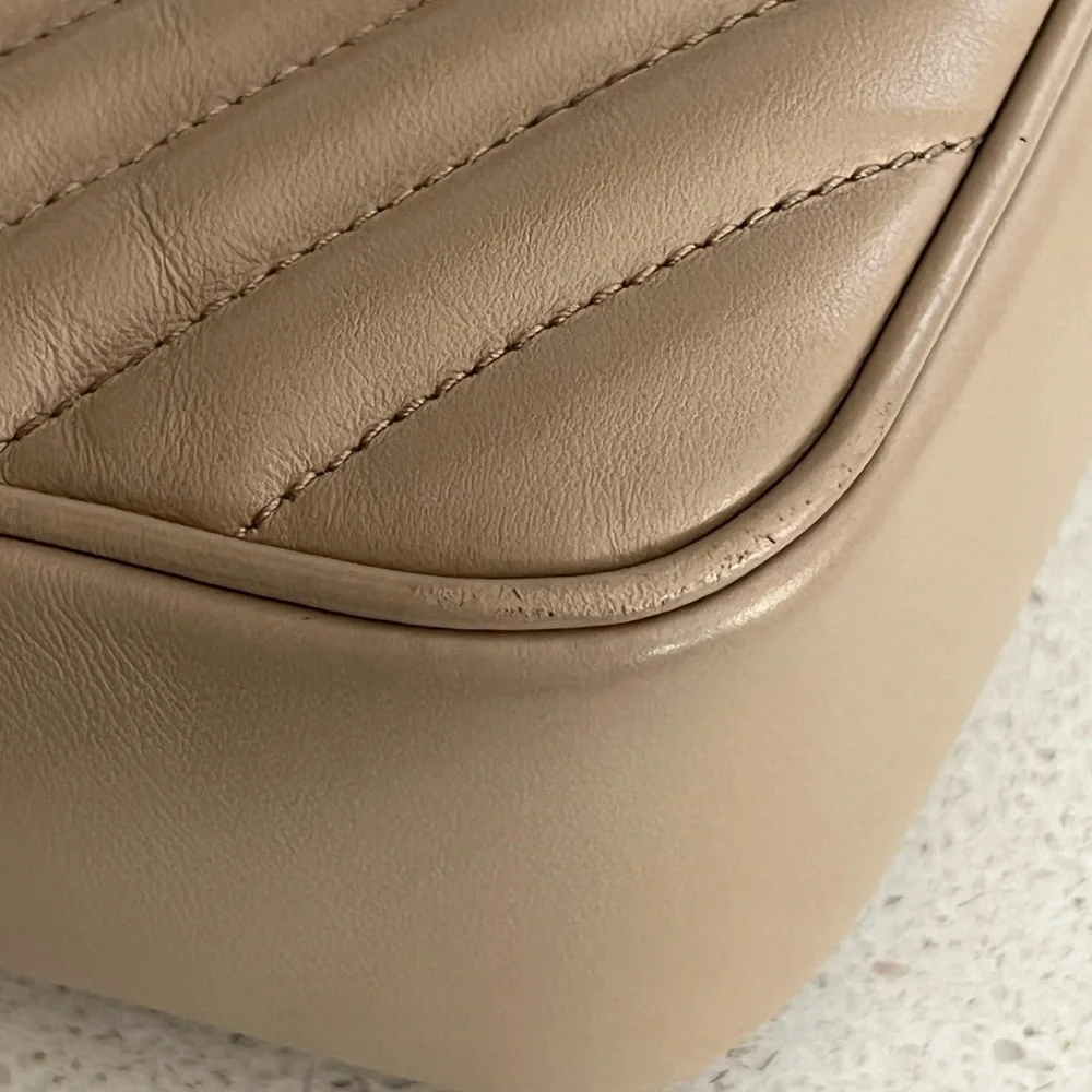 SOLD YSL Saint Laurent Lou Quilted Calfskin Leather Beige Camera Bag - Picture 8 of 12